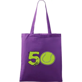 Tenis kulaté narozeniny 50 - Taška bavlněná - 42 x 38 cm ( Fialová )