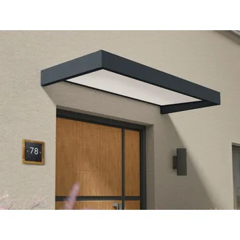 Stříška nad vchodové dveře Covernit Vchodová stříška C-215 tmavě šedá / opálově bílá