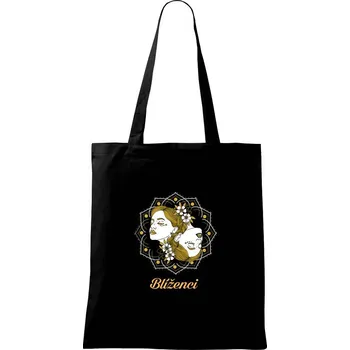 Znamení ženy - Blíženci CZ (Pecka design) - Taška bavlněná - 42 x 38 cm ( Černá )