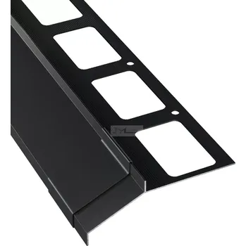 Stavební profil Balkonová lišta Havos s okapničkou, komaxit antracit přesah 40 mm, 2.5 m (Okapnicový profil 40 mm komaxit antracit na balkony a terasy)