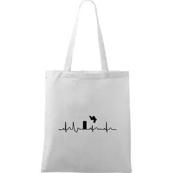 Parkour ekg - Taška bavlněná - 42 x 38 cm ( Bílá )