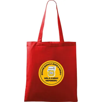 Nákupní taška Děda neposeda med - Taška bavlněná - 42 x 38 cm ( Červená )