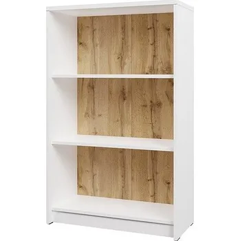 Nejlevnější nábytek Regál nízký Nejby Gianni, bílý / dub wotan