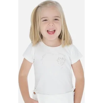 Oblečení a móda Triko MAYORAL bílé SRDCE - 7 let (122)