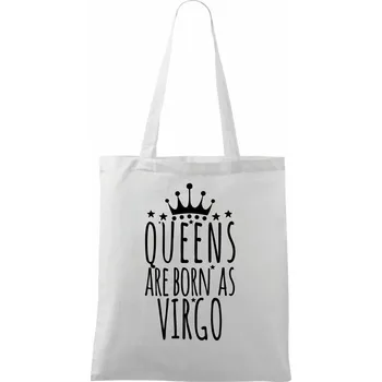 Queens are born as Virgo - Panna - Taška bavlněná - 42 x 38 cm ( Bílá )