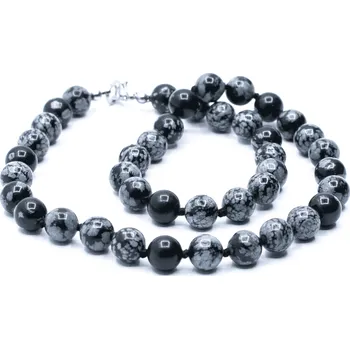 Náhrdelník Milujeme Kameny Obsidián vločkový - náhrdelník kulička NAKS48 408826