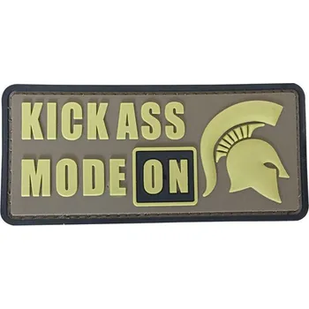 Nášivka WARAGOD Nášivka 3D Kick Ass, Mode ON 10x4.5cm