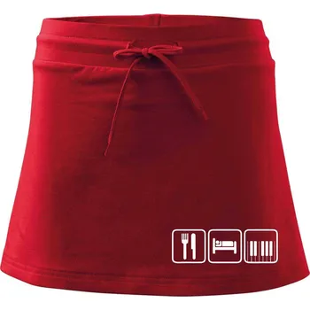 Dámská sukně Eat sleep piano v řadě - Sportovní sukně - two in one - S ( Červená )