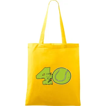 Tenis kulaté narozeniny 40 - Taška bavlněná - 42 x 38 cm ( Žlutá )