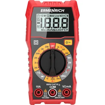 Multimetr Digitální multimetr Ermenrich Zing TC07 Červený