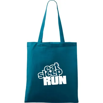 Eat sleep run velké - Taška bavlněná - 42 x 38 cm ( Petrolejová )