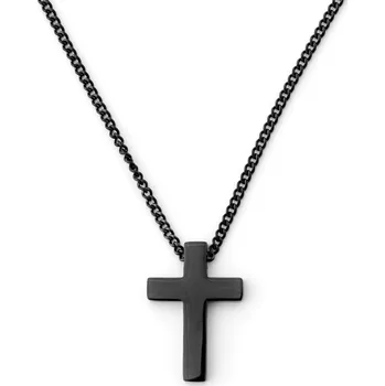 Řetízek Černý řetízek s křížkem - Lucleon