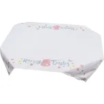 Bílý velikonoční ubrus HAPPY EASTER 90 x 90 cm