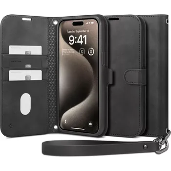 Pouzdro na mobilní telefon SPIGEN WALLET ”S” IPHONE 15 PRO černé - Černé