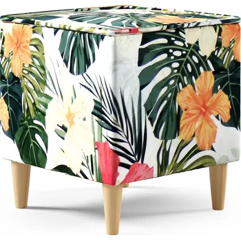 Taburet Eka Podnožka DEXTER 40 cm Výběr nohou: Přírodní, Barva látky: TROPIC 2