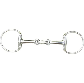 Jezdectví Udidlo HKM oliva 2x lomená nerezová udítko 18mm 11,5 cm