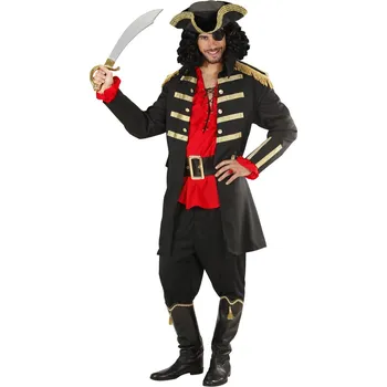 Karnevalový kostým Pánský kostým pirátský kapitán, černý - L