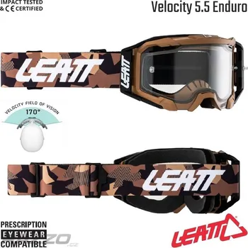 Motocyklové brýle MX brýle LEATT Velocity 5.5 Enduro Stone 2025