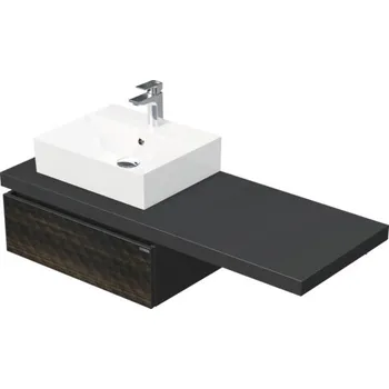 Koupelnový nábytek Koupelnová skříňka s umyvadlem Intedoor DESK 3D hnědá 130,5 x 44,4 x 50,2 cm DE 54 3D 130 L STORM 1Z LR29