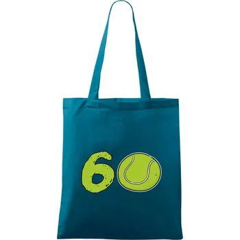Tenis kulaté narozeniny 60 - Taška bavlněná - 42 x 38 cm ( Petrolejová )
