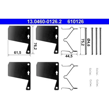 Přislušenství brzdového systému Sada příslušenství, obložení kotoučové brzdy ATE 13.0460-0126.2