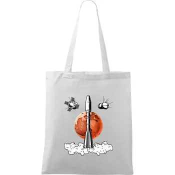 Nákupní taška Raketoplán Mars - Taška bavlněná - 42 x 38 cm ( Bílá )