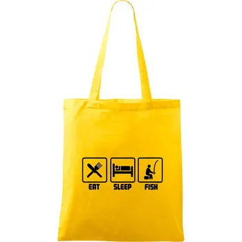 Rybaření - Eat sleep Fish - Taška bavlněná - 42 x 38 cm ( Žlutá )