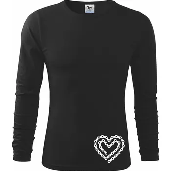 Chlapecké tričko Cyklo srdce řetěz - Triko dětské Long Sleeve - 122 cm/6 let ( Černá )