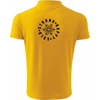 Pánská košile Cold strong happy - Polokošile pánská Pique Polo 203 - M ( Žlutá )