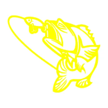 Polep vozidla SAMOLEPKA Ryba s návnadou 009 levá (05 - žlutá citron) NA AUTO, NÁLEPKA, FÓLIE, POLEP, TUNING, VLASTNÍ TEXT, TISK, AUTOSAMOLEPKY.cz, POLEPY, OBRÁZEK, LOGO, SAMOLEPKY