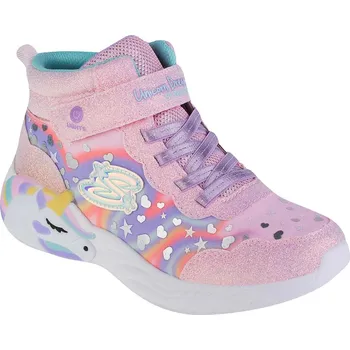 Dívčí obuv Světle růžové svítící kotníkové tenisky Skechers Lighted Unicorn Dreams Magical Dreamer 302332L-LPMT Velikost: 33
