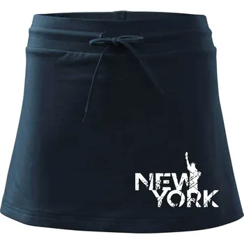 Dámská sukně New York retro - Sportovní sukně - two in one - L ( Námořní modrá (velmi tmavá - téměř černá) )