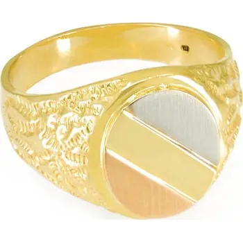 Prsten sZlato.cz 3468 Zlatý pánský prsten z bílého, červeného a žlutého zlata Velikost: 64, Váha: 6.95 g