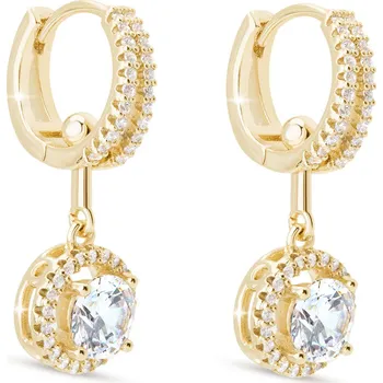 Náušnice biju Pozlacené náušnice 14k kruhové se zirkony 1003115
