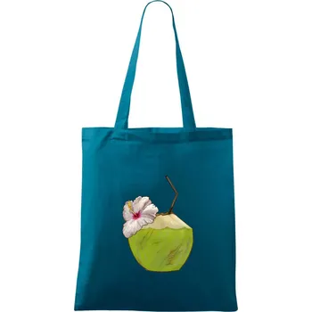 Kokosový nápoj - Taška bavlněná - 42 x 38 cm ( Petrolejová )