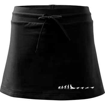 Dámská sukně Evoluce psí spřežení - Sportovní sukně - two in one - XL ( Černá )