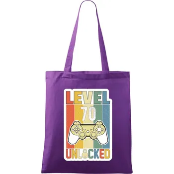 Nákupní taška Gaming narozeniny 70 - Taška bavlněná - 42 x 38 cm ( Fialová )
