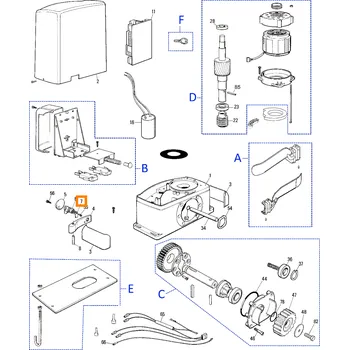 Pohon brány Nice PPD1878A.4540 patka zámku