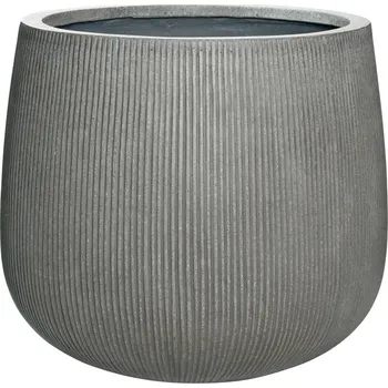 Květináč Pax Dark Grey (vert. ridg.) M - Ø 40 cm / V 36 cm