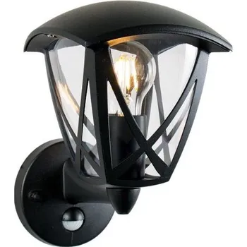 Bodové svítidlo SPLIT venkovní nástěnné svítidlo se senzorem 1x E27 60W bez zdroje IP44, černé