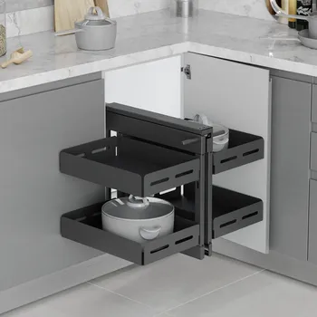 Kuchyňská skříňka Starax Rohový systém MAGENTO UNIQUE / Antracit Univerzální osazení 400 mm