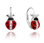 1484 MINET Stříbrné náušnice BERUŠKY vykládané zirkony