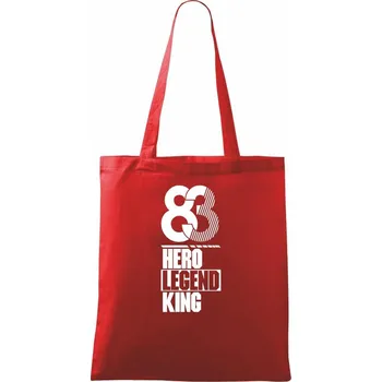 Nákupní taška Hero, Legend, King x Queen 1983 - Taška bavlněná - 42 x 38 cm ( Červená )