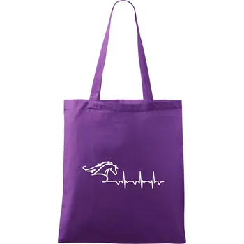 Hlava koně EKG - Taška bavlněná - 42 x 38 cm ( Fialová )