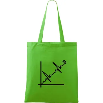 Nákupní taška EKG graf bitcoin - Taška bavlněná - 42 x 38 cm ( Apple Green )