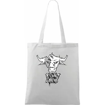 Nákupní taška Fight club - býk - Taška bavlněná - 42 x 38 cm ( Bílá )