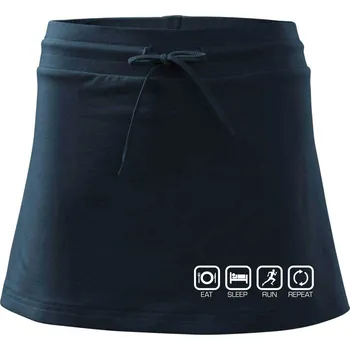 Dámská sukně Eat sleep run repeat v řadě - Sportovní sukně - two in one - XL ( Námořní modrá (velmi tmavá - téměř černá) )