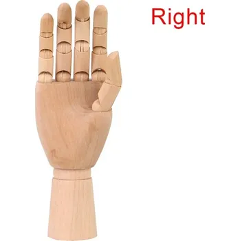 Dřevěná hračka Dřevěný model ruky s pohyblivými klouby pro kreslení - Pravá ruka