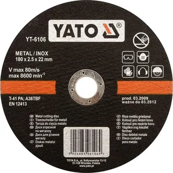 Řezný kotouč Yato Kotouč řezný na kov 230 x 22 x 2,0 mm INOX