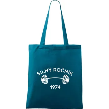 Silný ročník - Letopočet 1974 - Taška bavlněná - 42 x 38 cm ( Petrolejová )